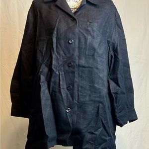 2 piece black tank and button down.